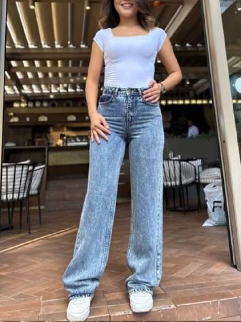 Washed Blue Denim Jeans