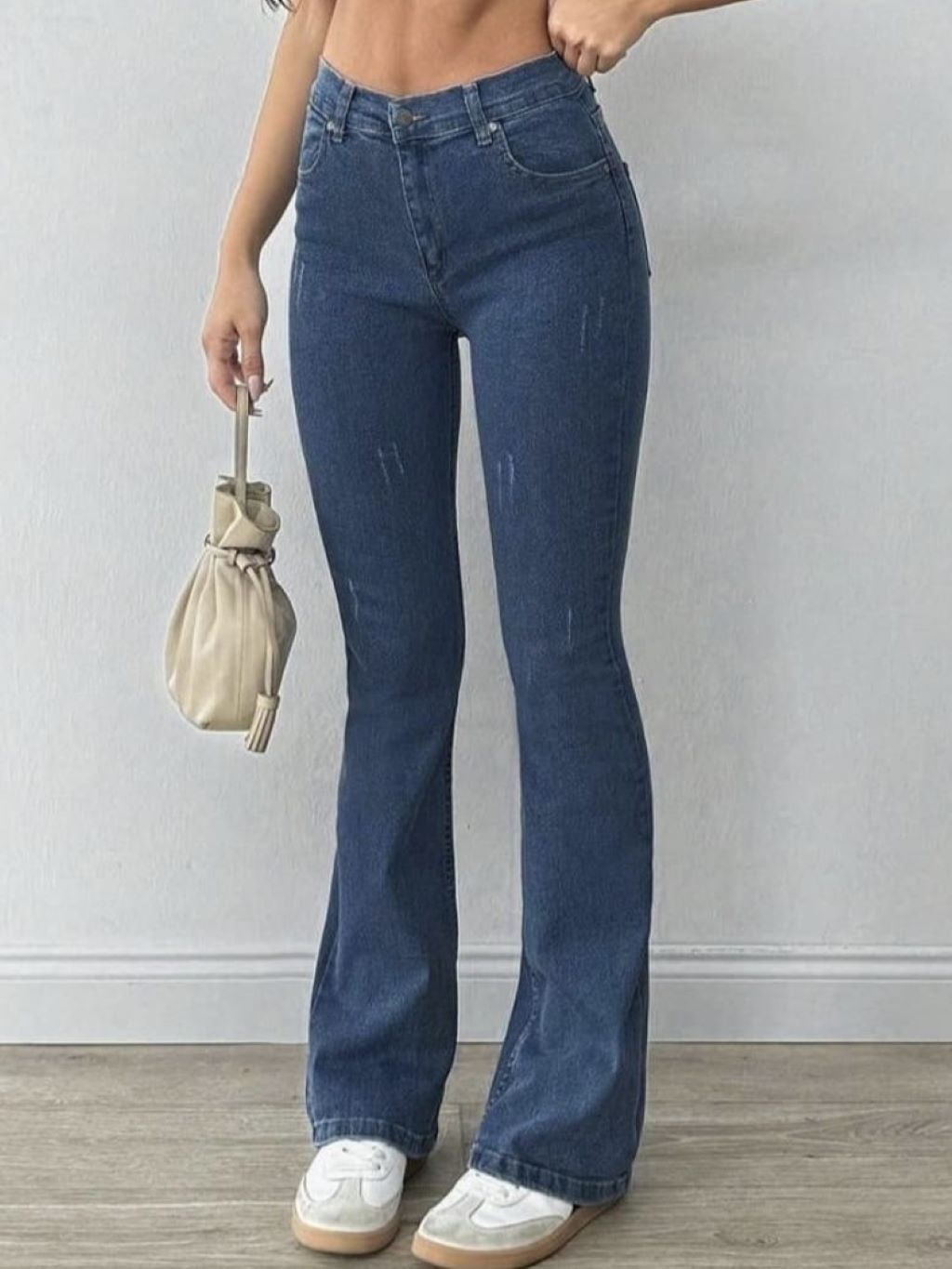 Navy Flare Cut Jeans