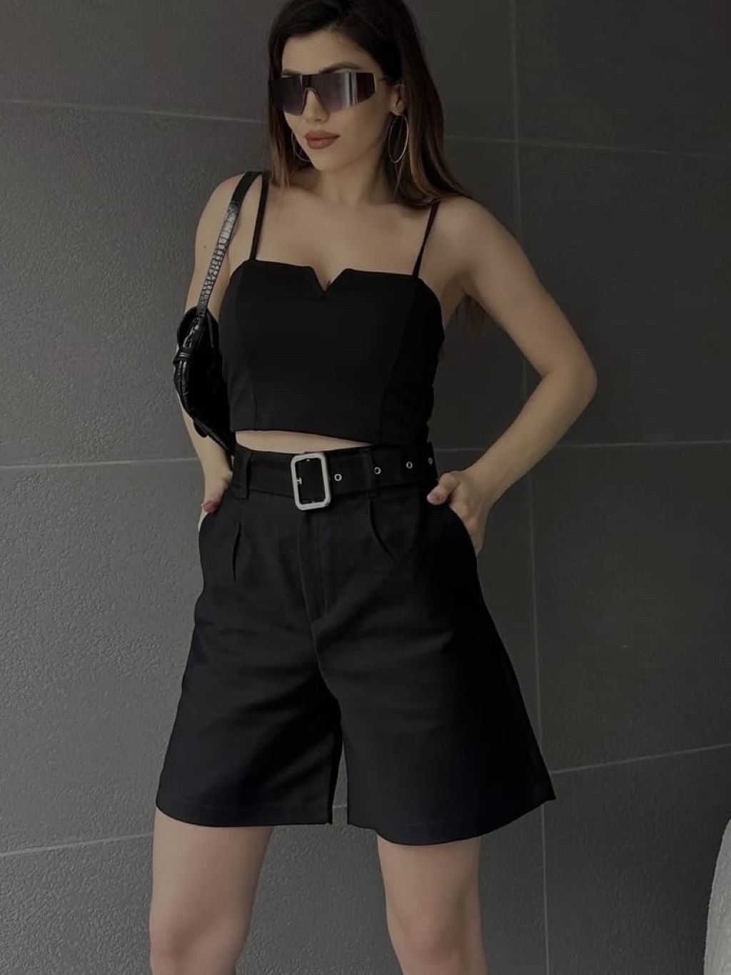 Black belted Shorts