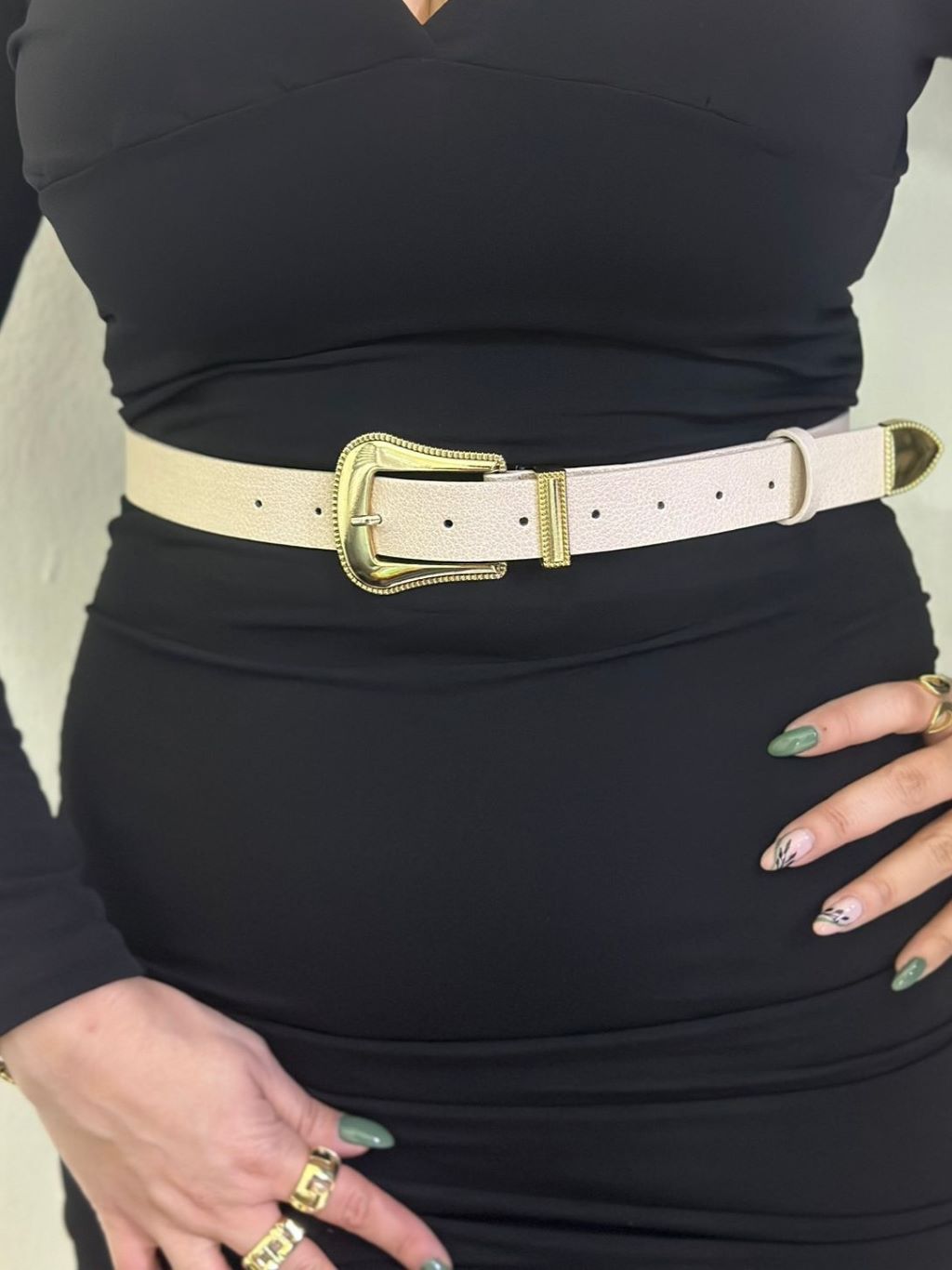 Belt With Golden Buckle Celestyle Belt With Golden Buckle Celestyle