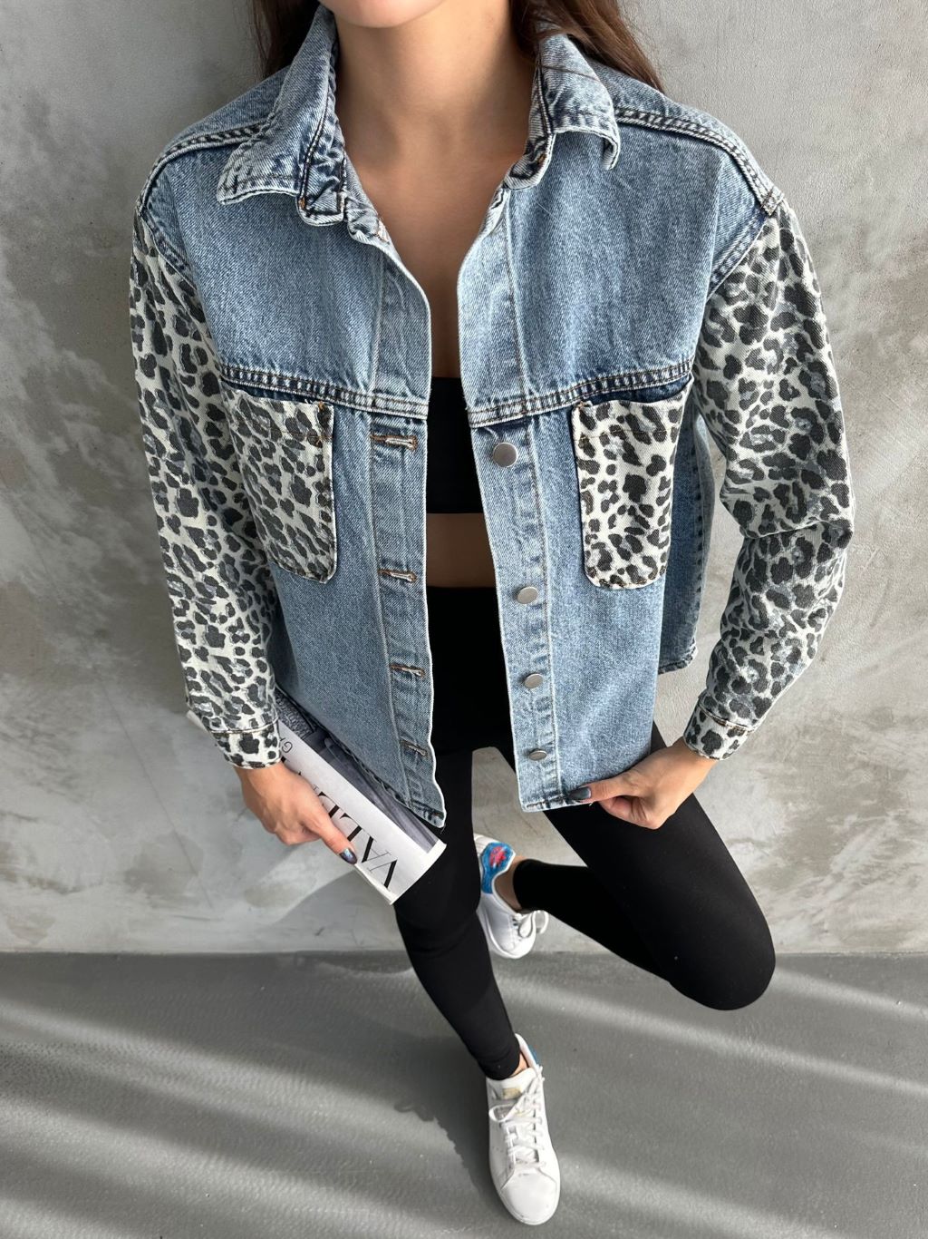 Leopard Denim Jacket