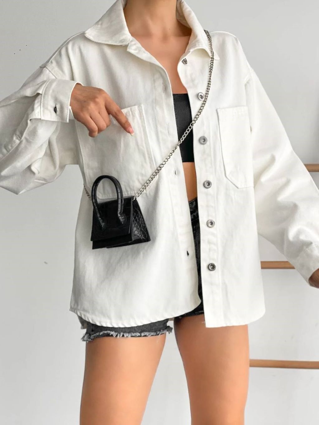 White Oversized Denim Jacket