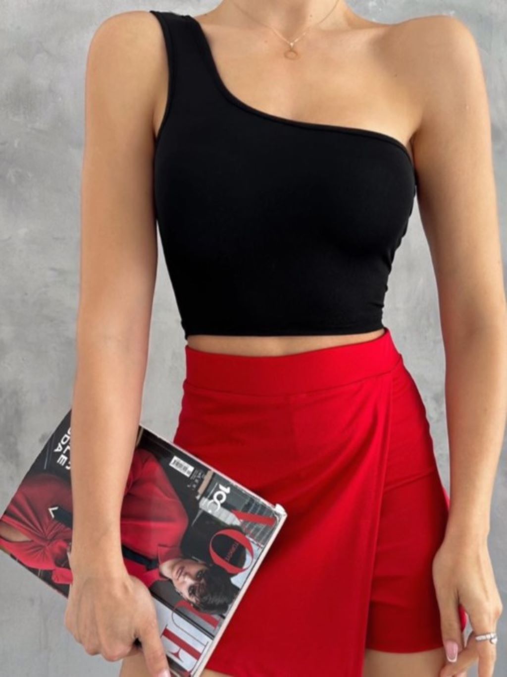 One Shoulder Crop Top