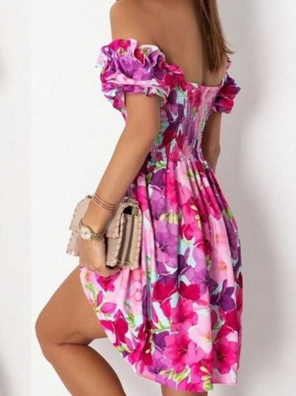 Bell Sleeve Floral Dress
