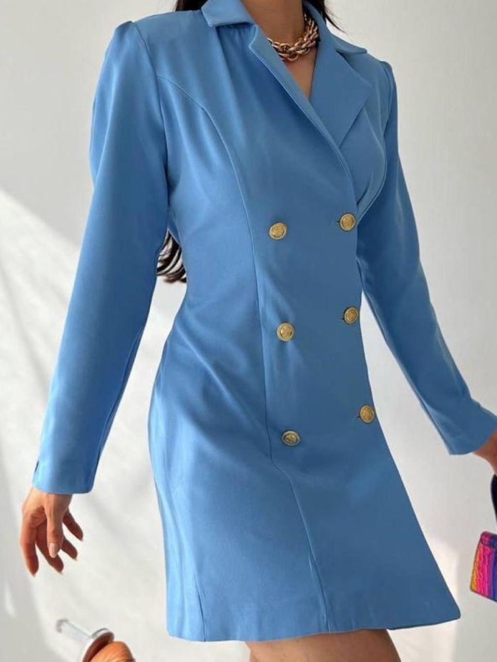 Gold Button Blazer Dress Celestyle Gold Button Blazer Dress Celestyle