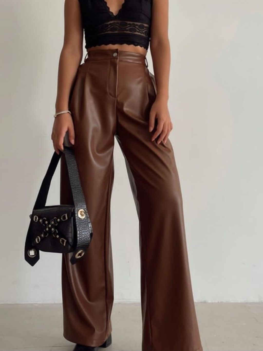 Leather Wide Leg Pants