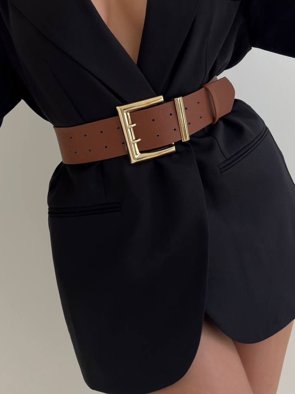 Square Gold Buckle Belt