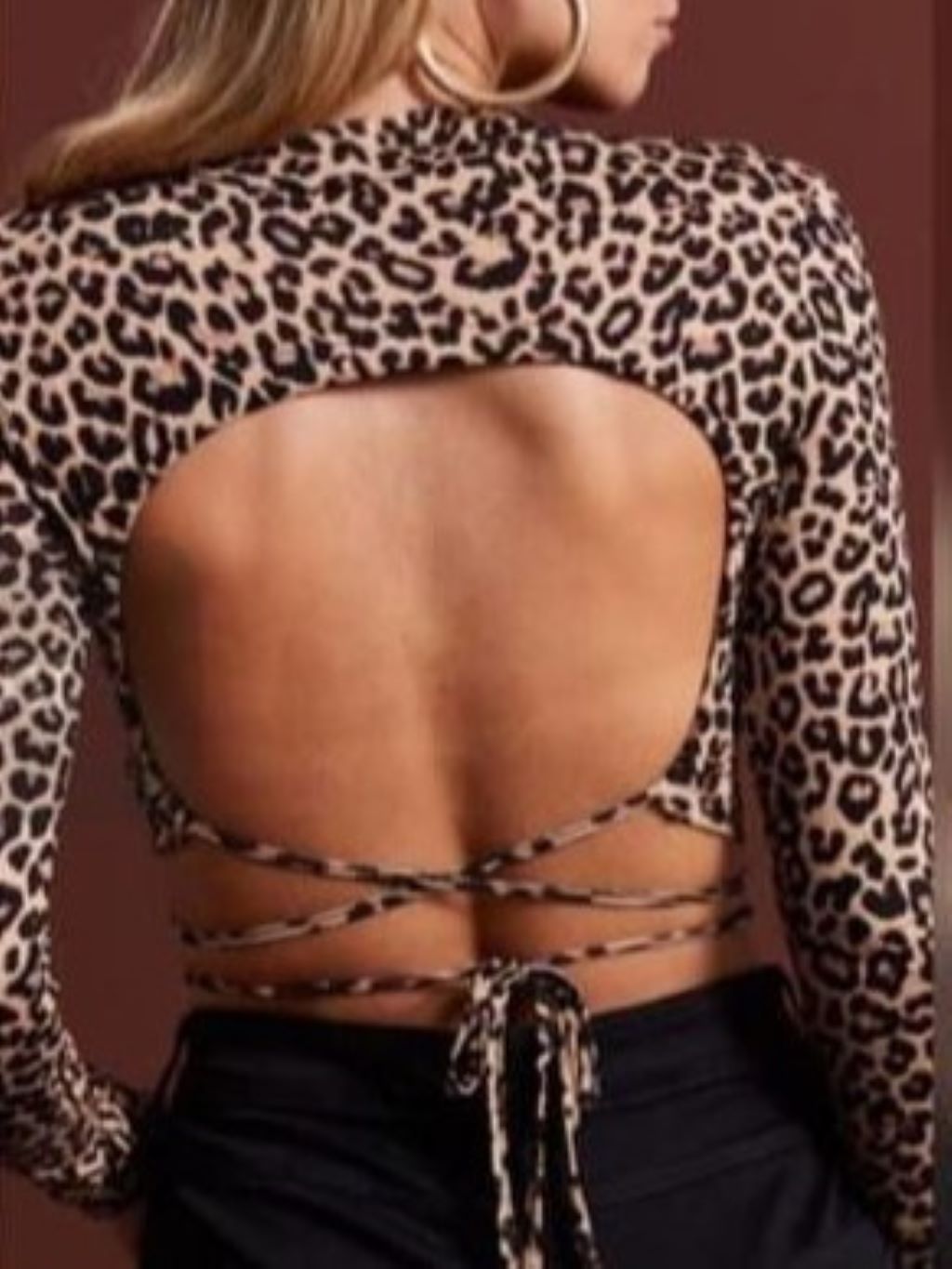 Backless Animal Print Top