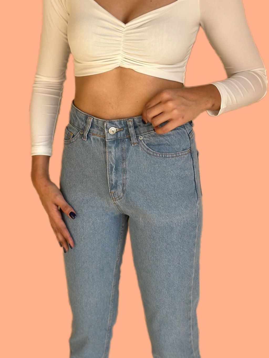 High Waist Mom Blue Jeans