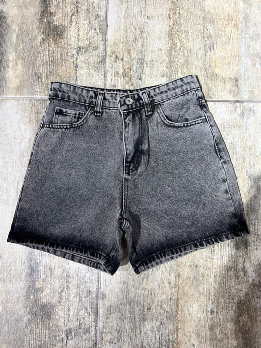 Grey Denim Shorts