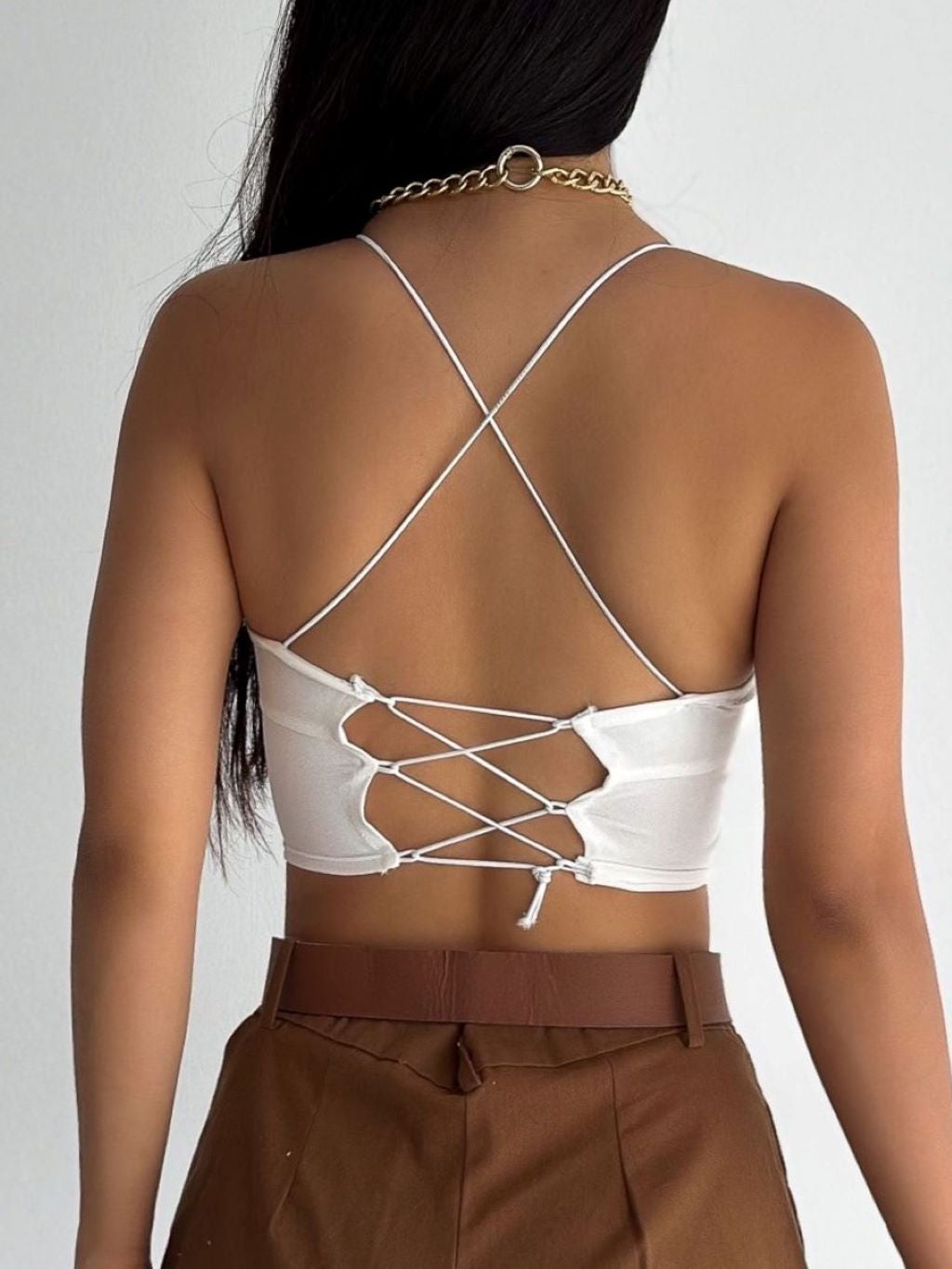 Laced Backless Crop Top