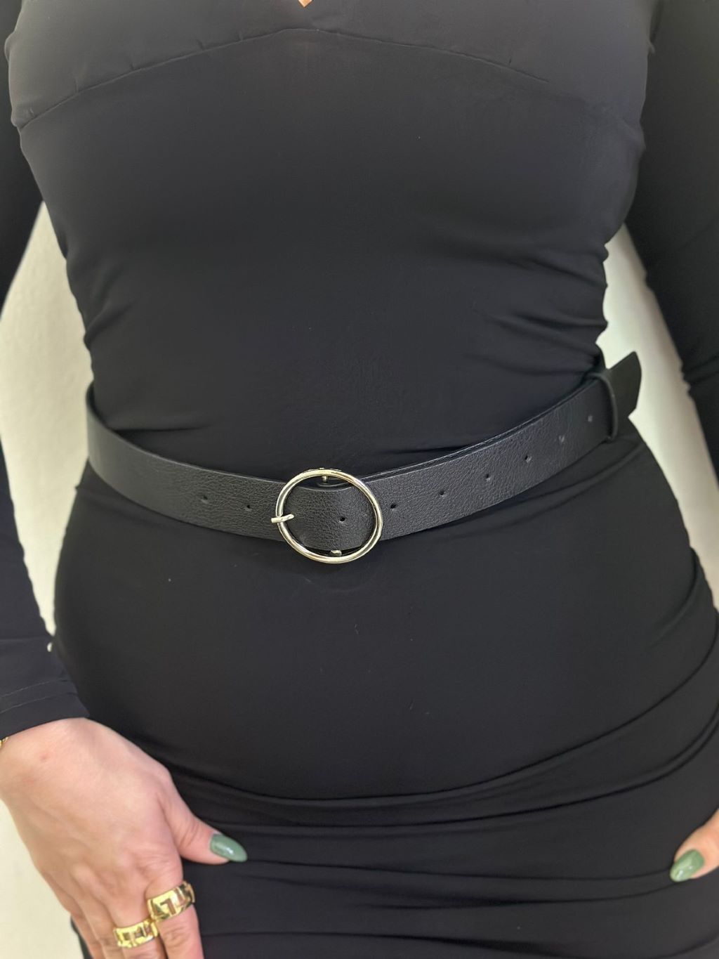 Belt With Rounded Circle Buckle