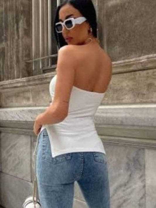 Strapless Sides Open Top