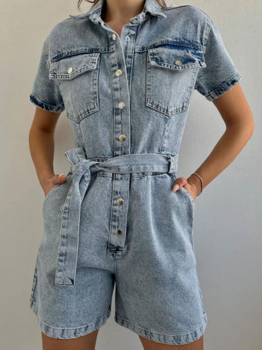 Sirine Denim Overall Shorts