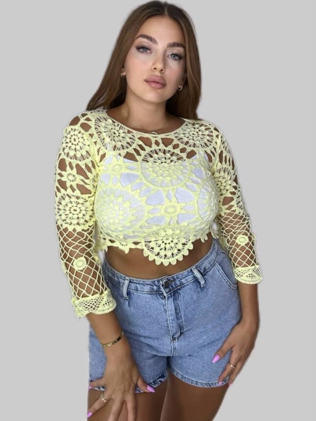 Yellow Crochet Top