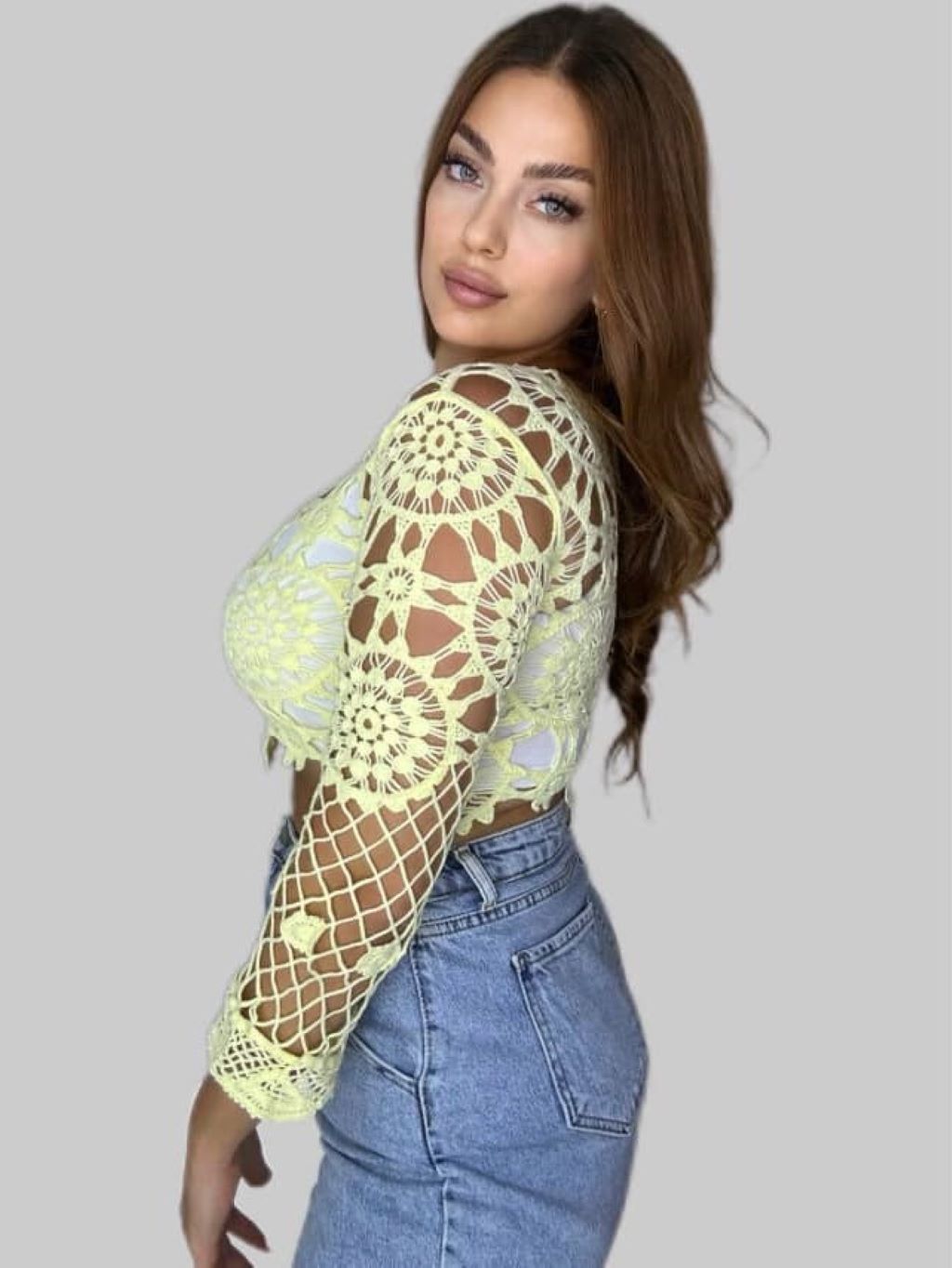 Yellow Crochet Top