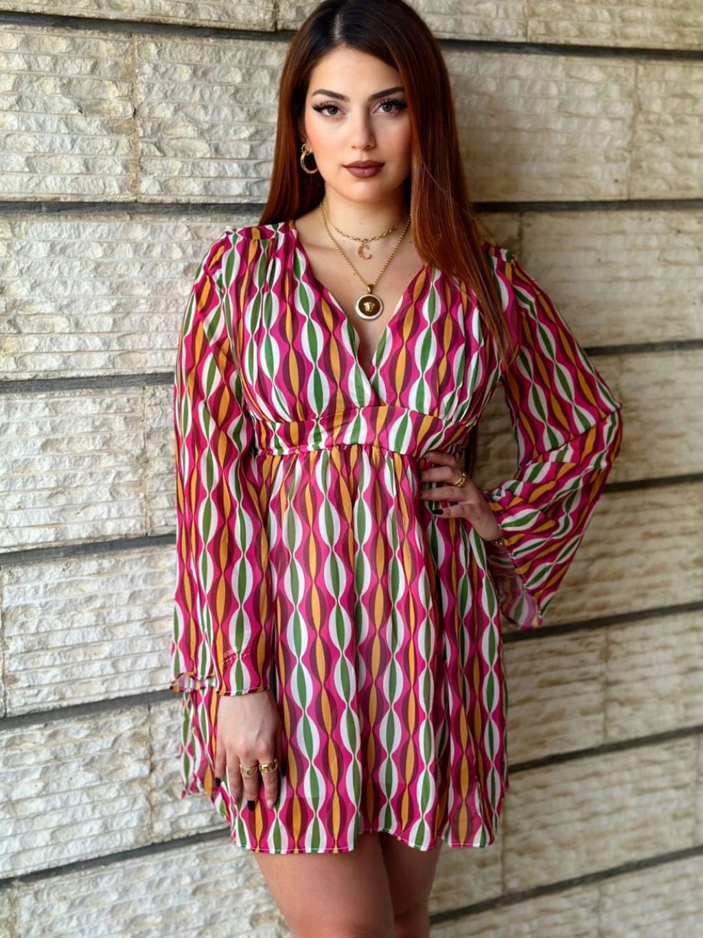 Long Sleeve patterned Dress