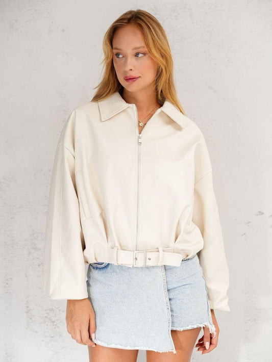 Off White Leather Jacket