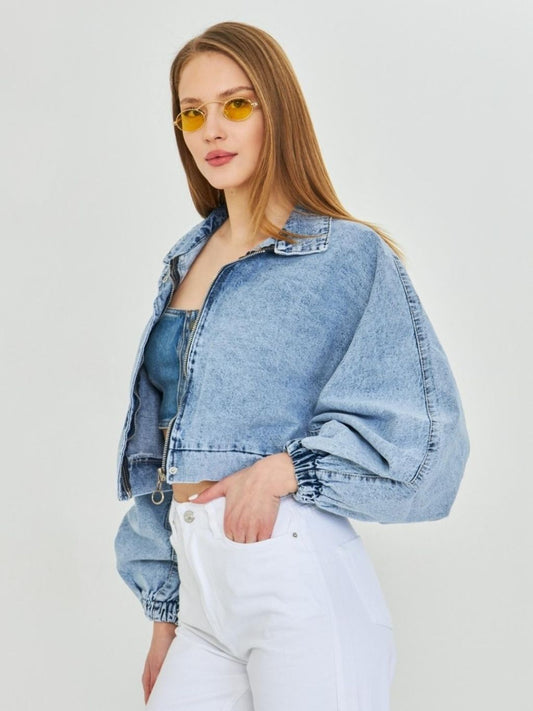 Oversized Crop Denim Jacket