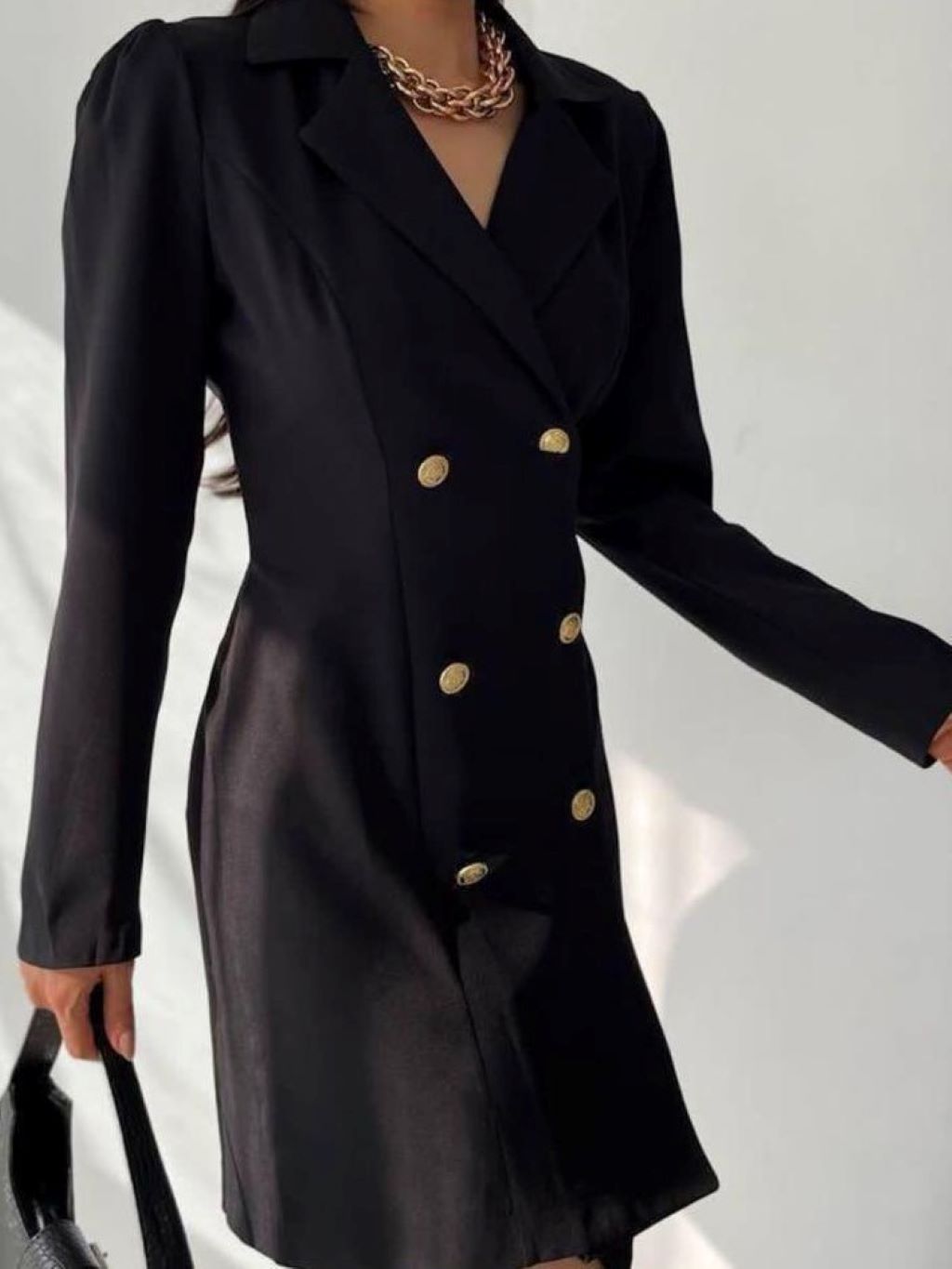 Gold Button Blazer Dress Celestyle Gold Button Blazer Dress Celestyle