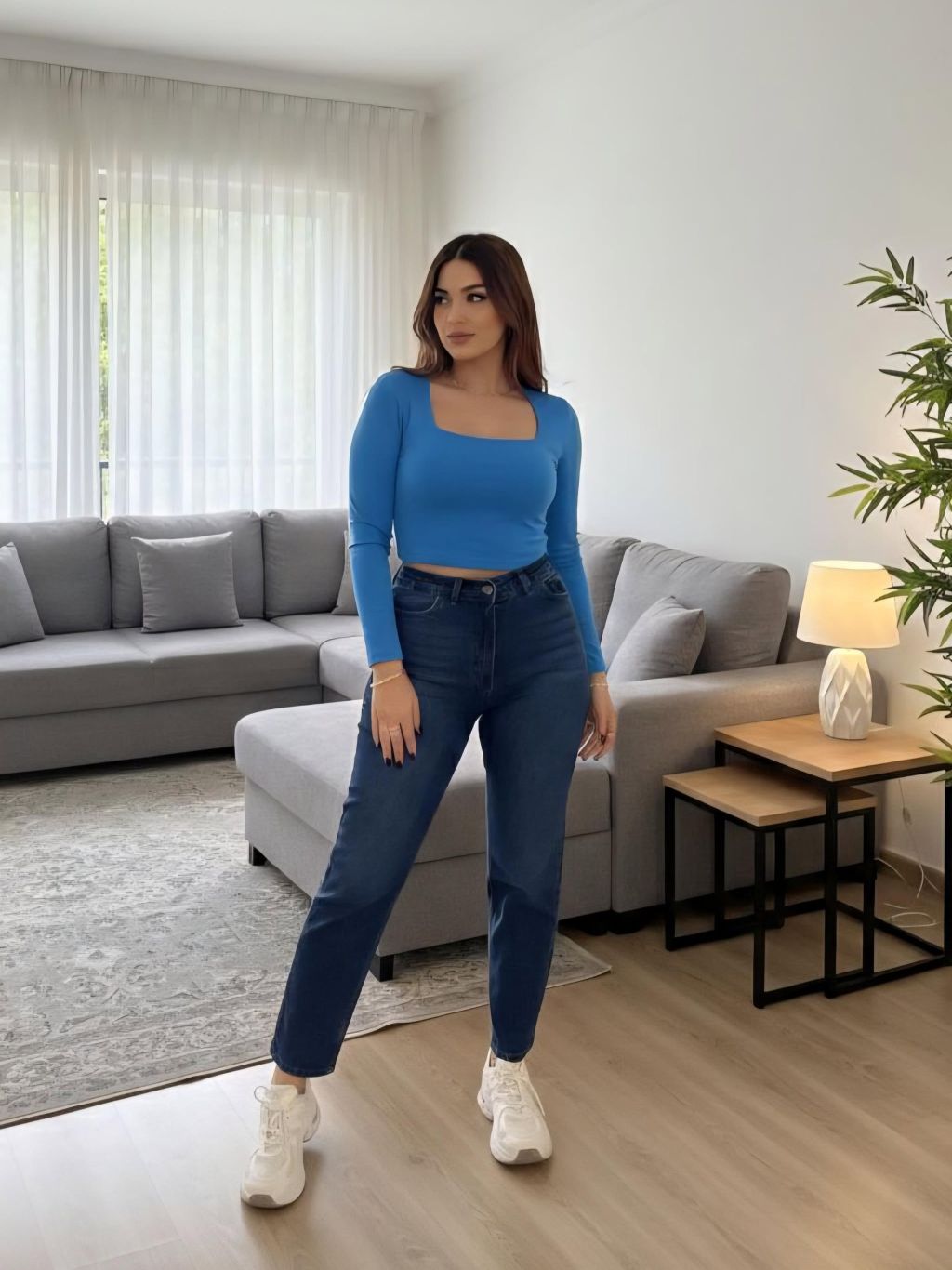 Dark Blue Mom Jeans