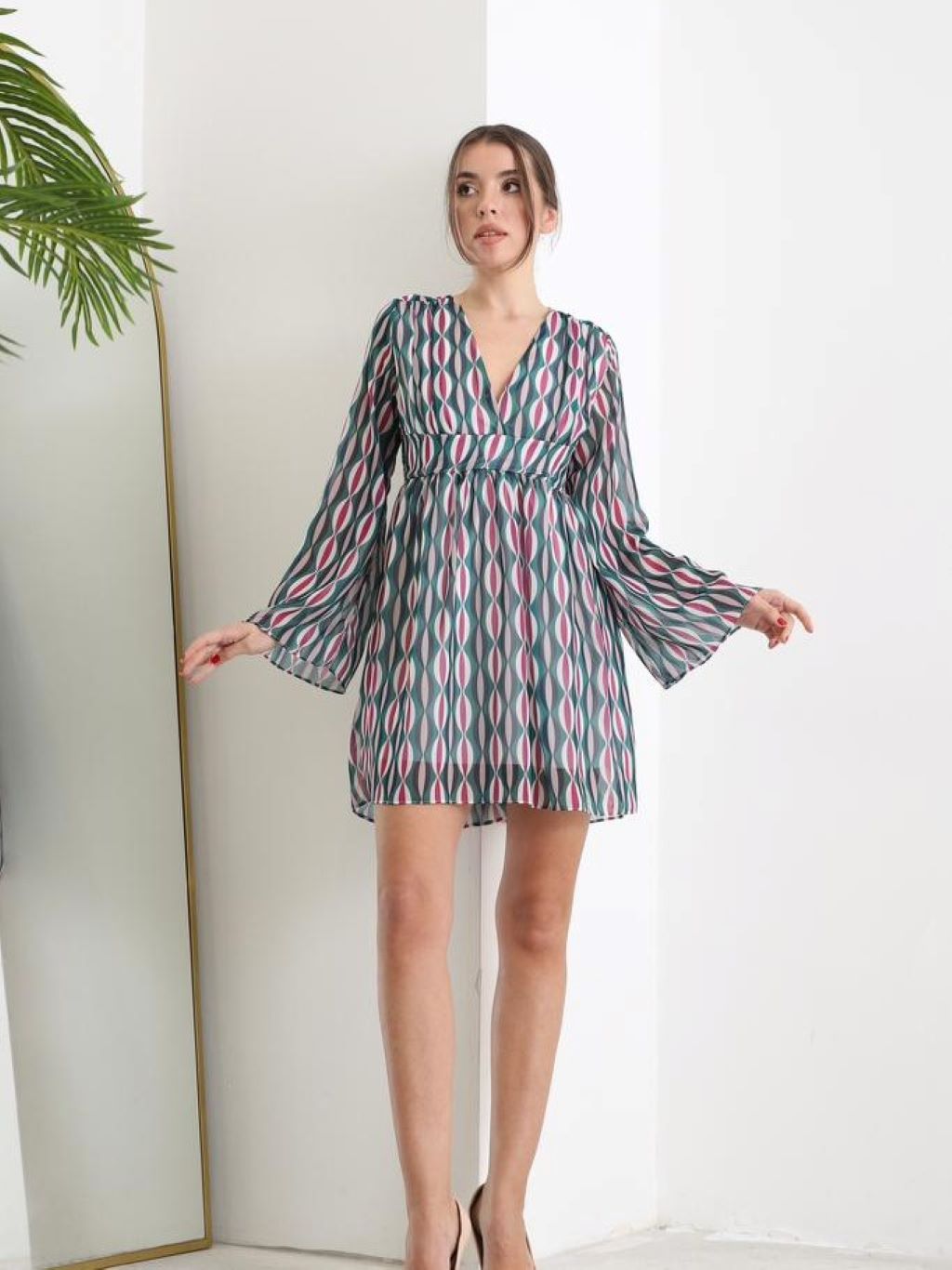 Long Sleeve patterned Dress