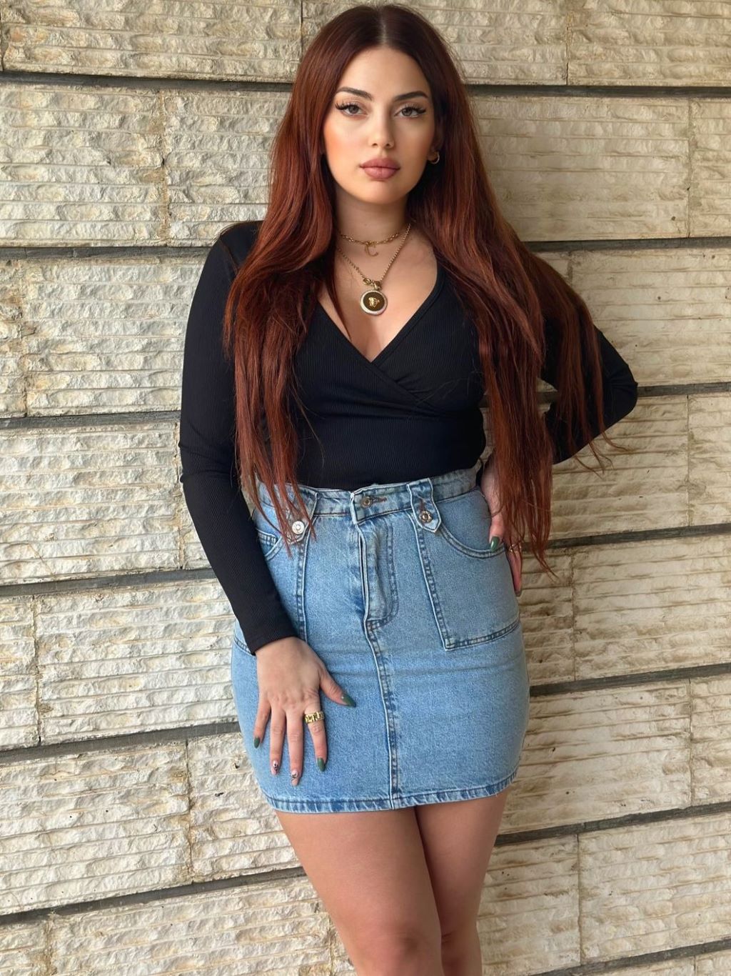 Short Denim Tube Skirt