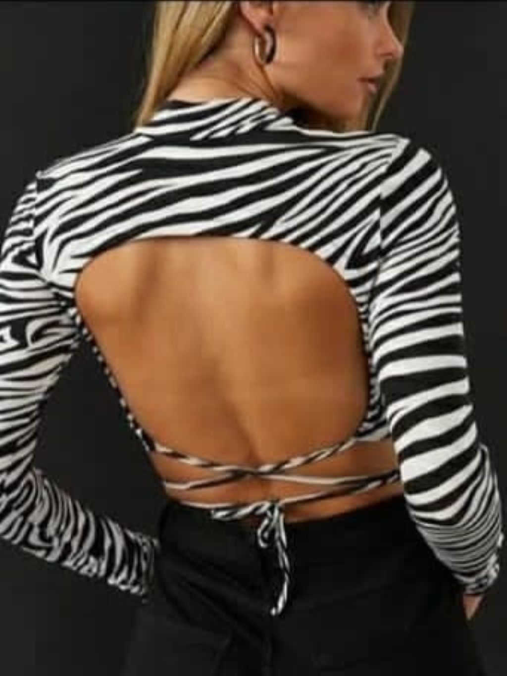 Backless Animal Print Top