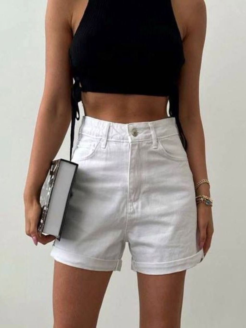 White Denim Shorts