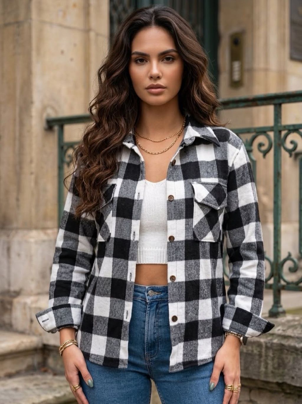 Square Patterned Shirt