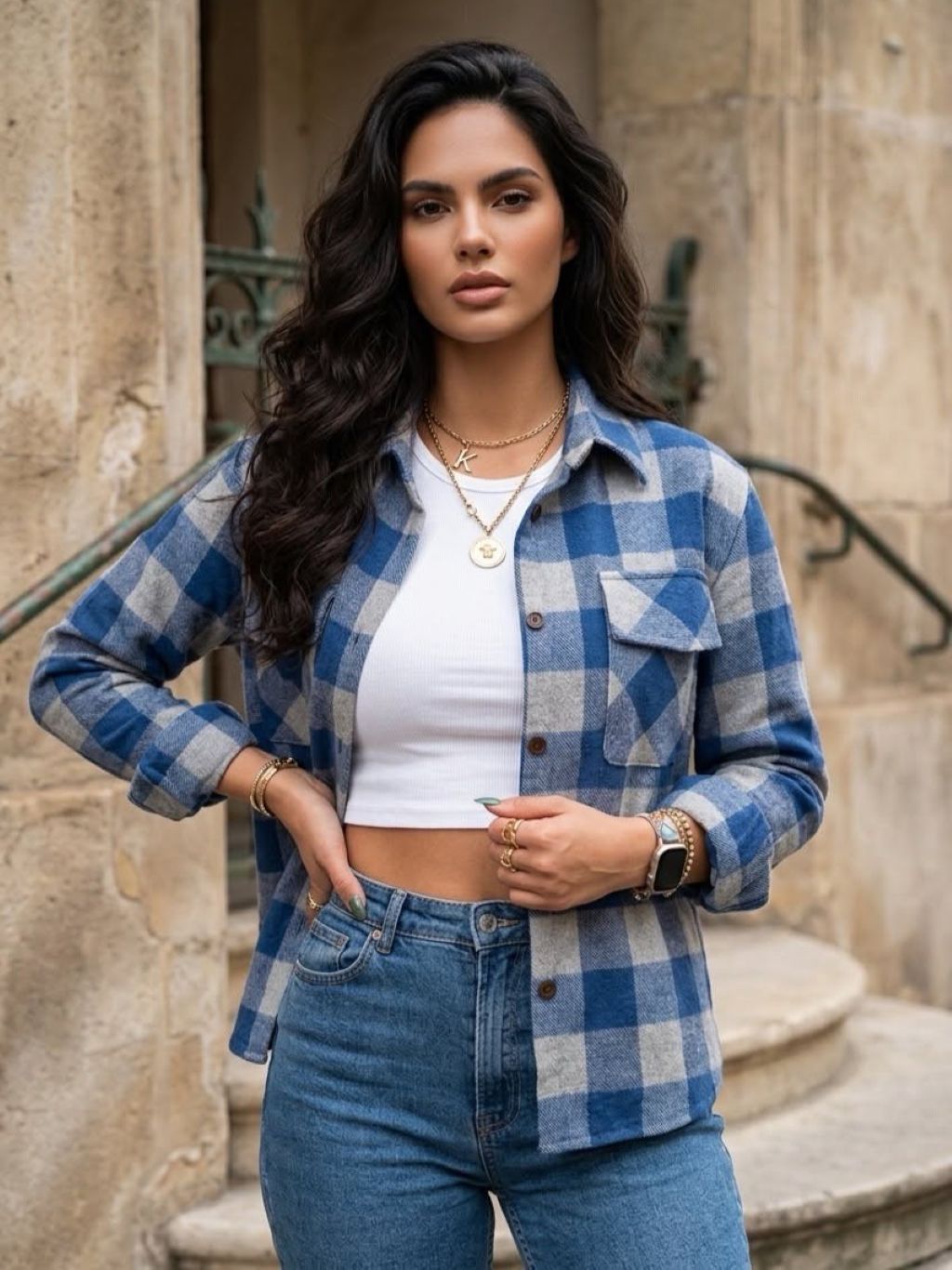 Square Patterned Shirt