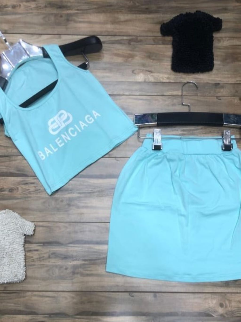 Skirt And Crop Balenciaga Set