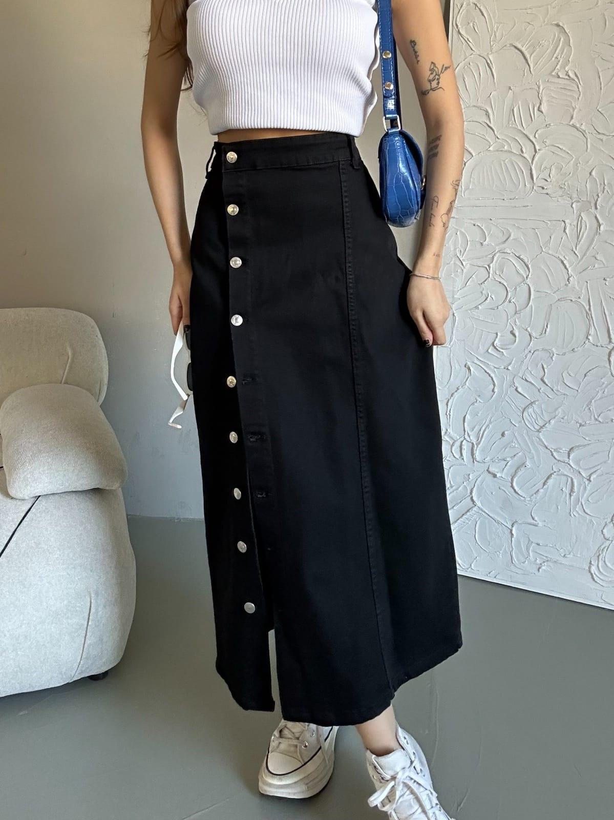 Talar Black Denim Skirt