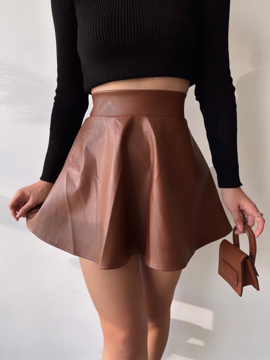 A-Line Leather Skirt