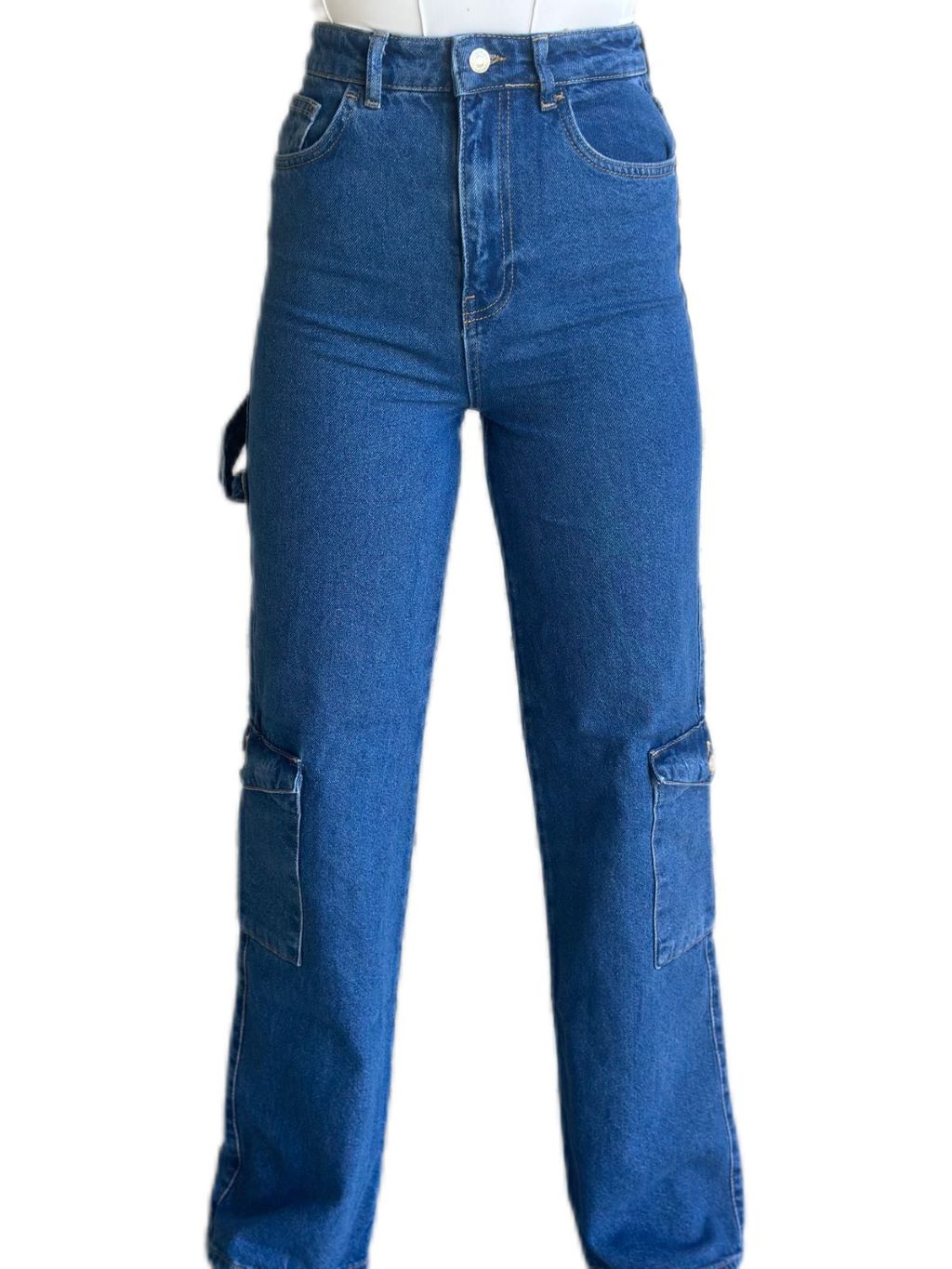 High Waist Cargo Jeans