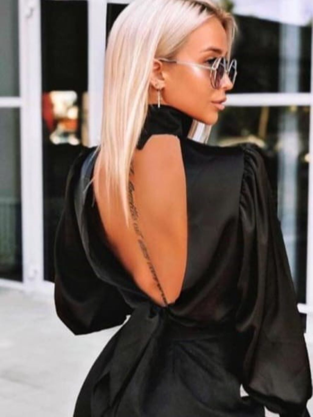 Satin Backless Shirt