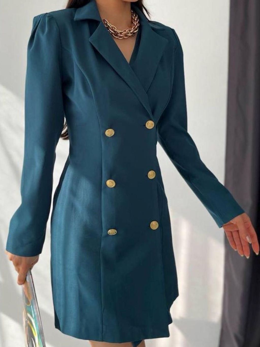 Gold Button Blazer Dress Celestyle Gold Button Blazer Dress Celestyle