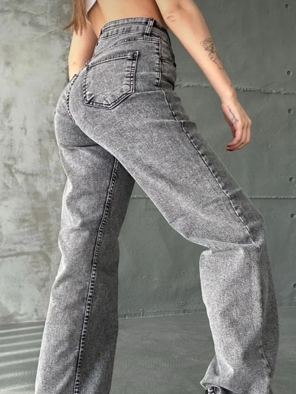 Grey Straight Jeans