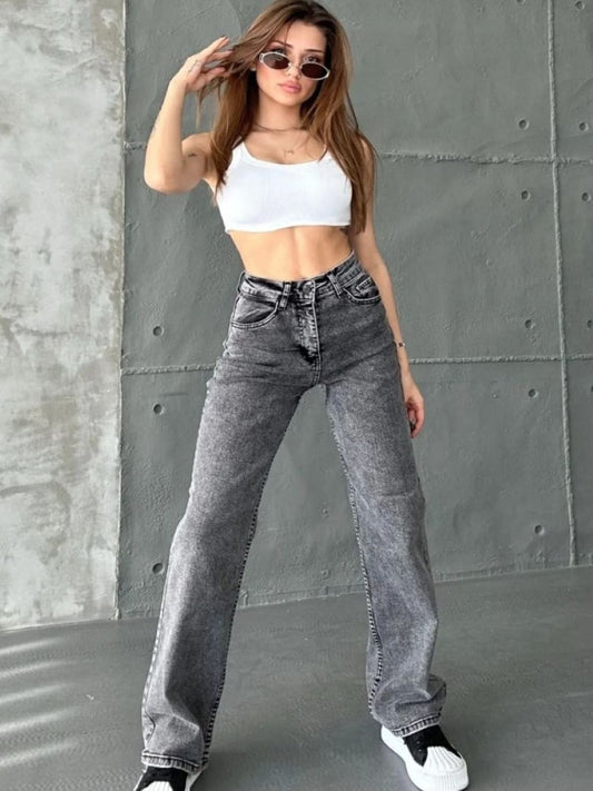 Grey Straight Jeans