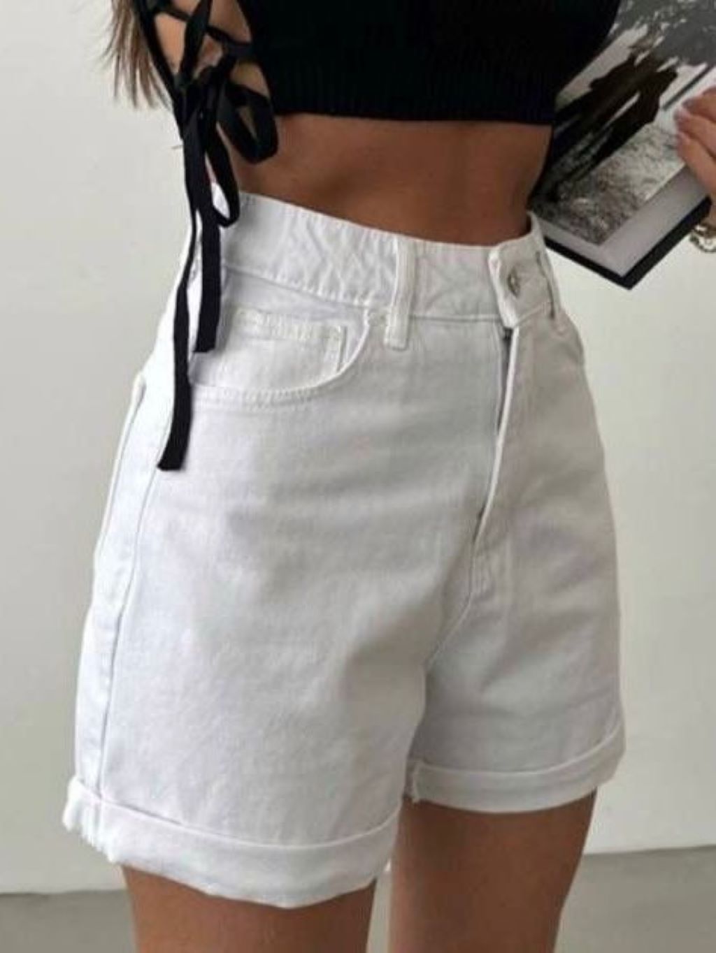 White Denim Shorts