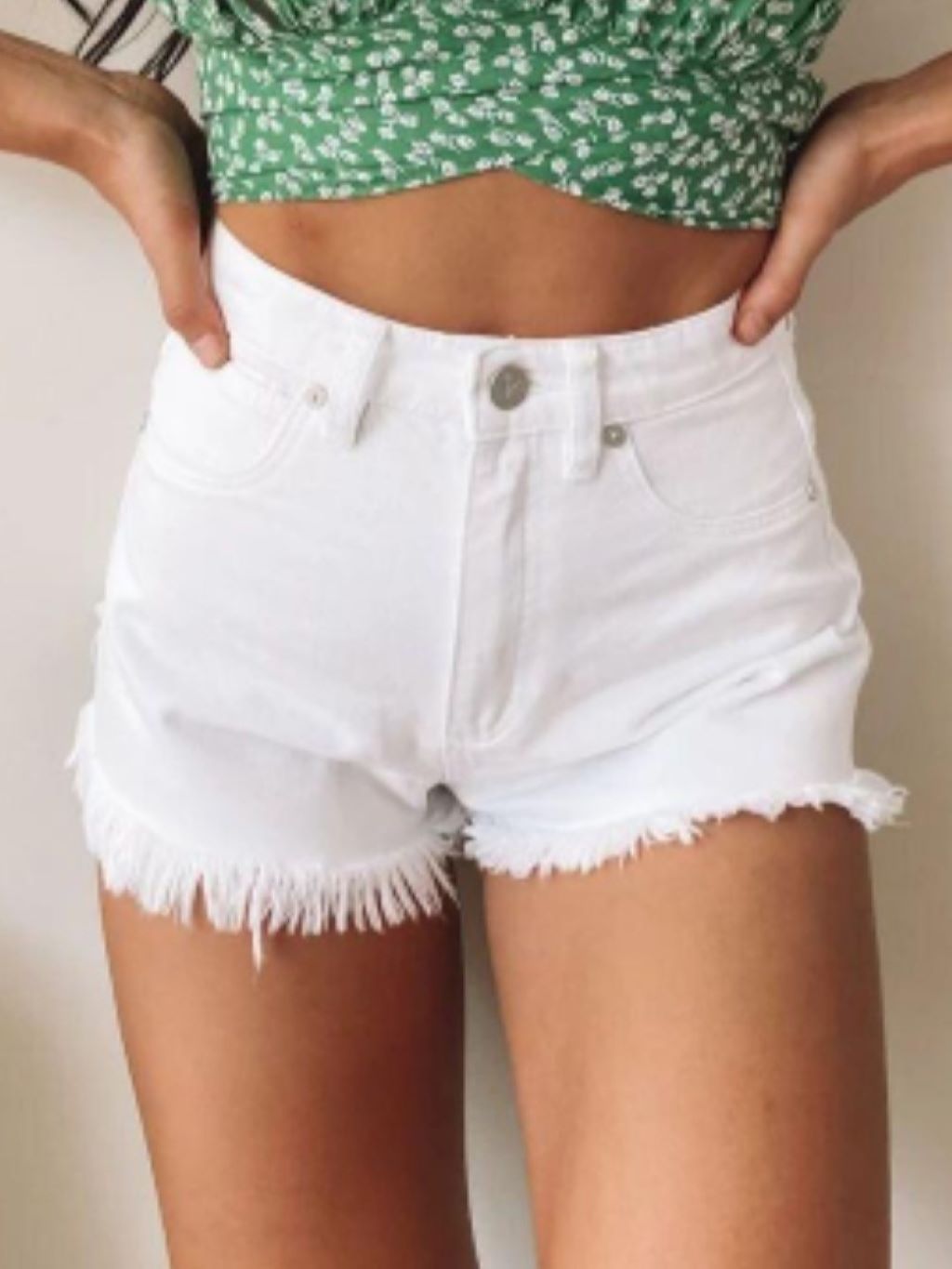 White Denim Shorts