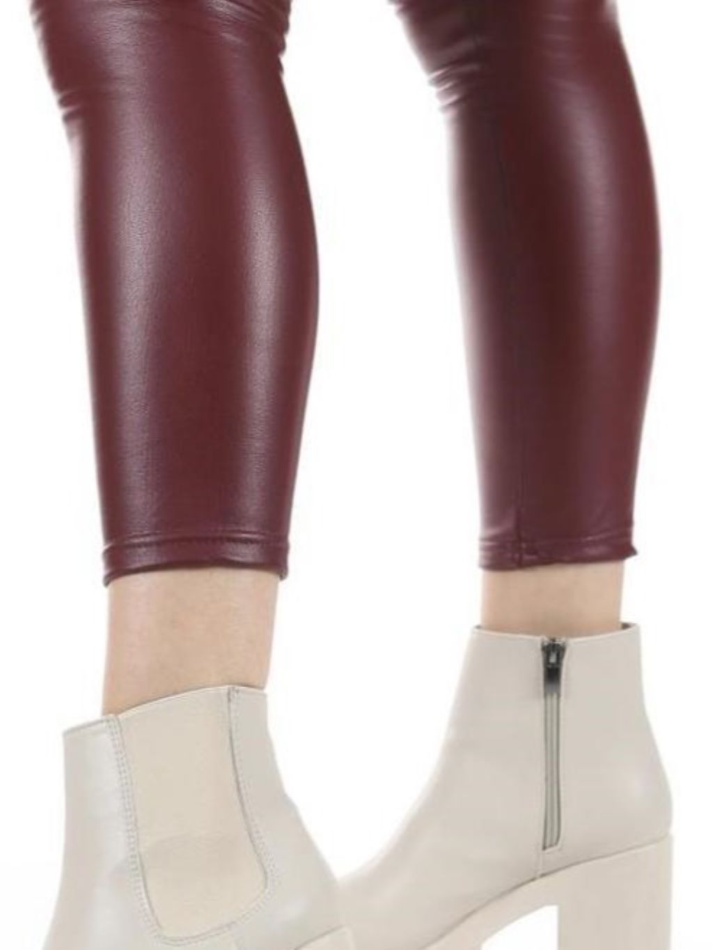 Burgendy Leather Legging