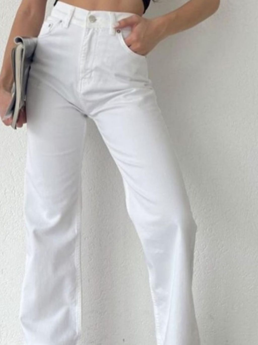 Wide Leg White Jeans