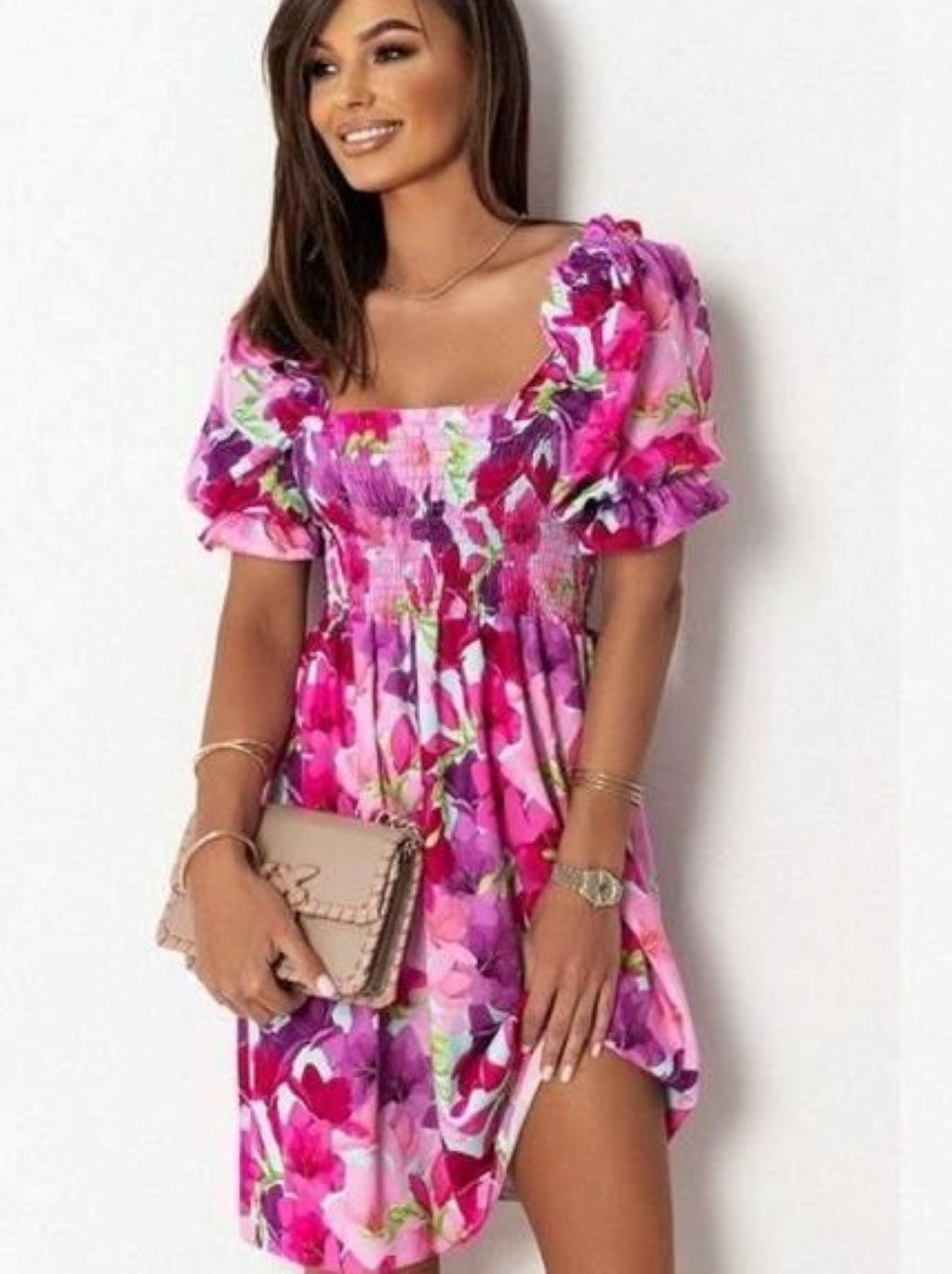 Bell Sleeve Floral Dress